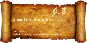 Jamrich Benedek névjegykártya